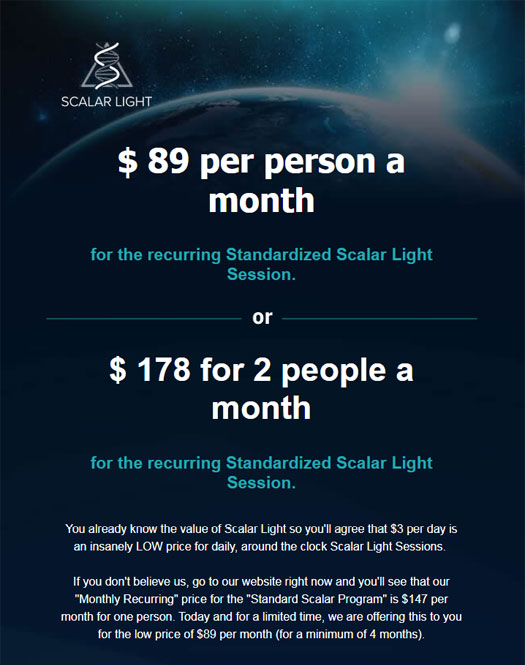Scalar Light $89 Per Person Per Month Offer